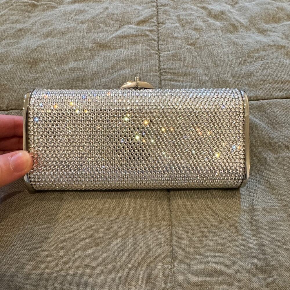 Vintage Judith Leiber Mini Minaudiere Swarovski Crystal-Embellished Clutch